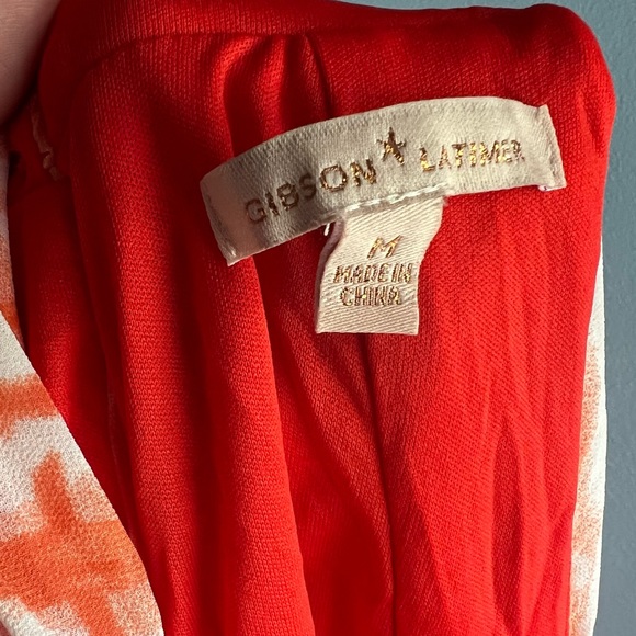 Gibson Latimer Broomstick Maxi Dress Orange Tie-Dye Size Medium - Picture 5 of 5